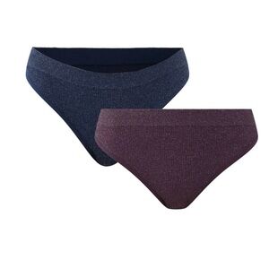 No Boundaries Lurex Thong 2 Pack Panties Various Sizes